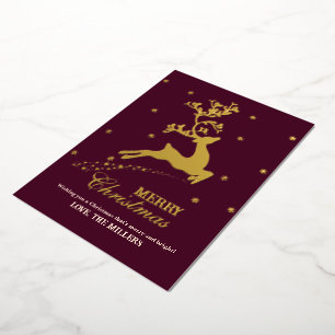 Merry Christmas Deer Foil Holiday Card