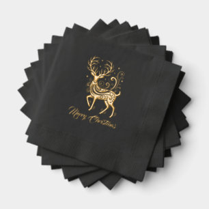 Merry Christmas Deer Foil Napkins