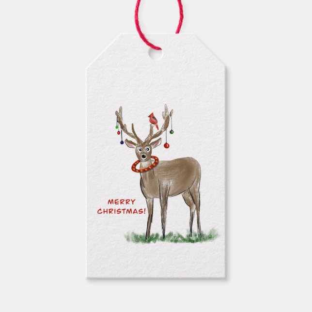 Merry Christmas Deer Gift Tag (Front)