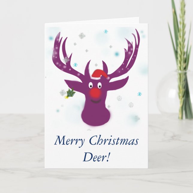 Merry Christmas Deer Greeting Card (Front)