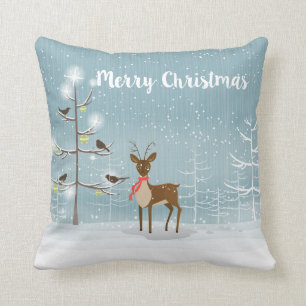 Merry Christmas- Deer Illustration Cushion
