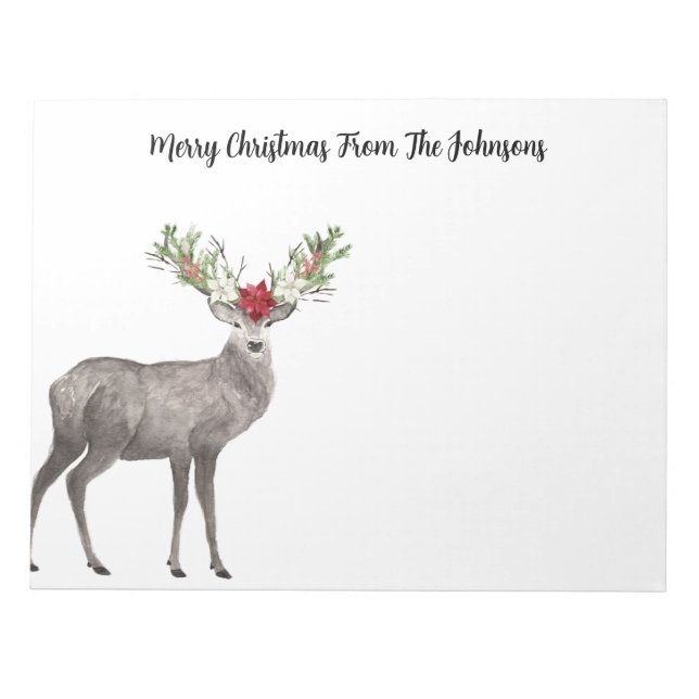 Merry Christmas Deer Notepad (Front)