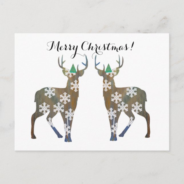 Merry Christmas Deer Postcard (Front)