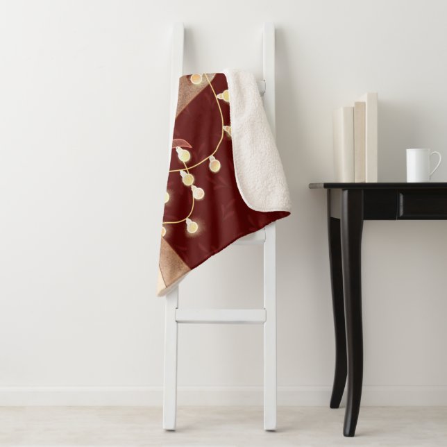 Merry Christmas Deer Sherpa Blanket (In Situ)