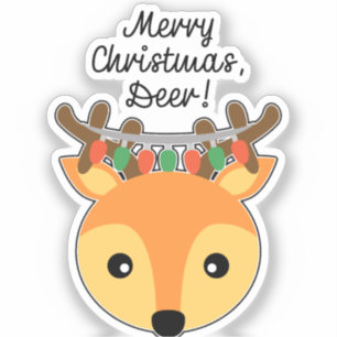 Merry Christmas, Deer!  Sticker