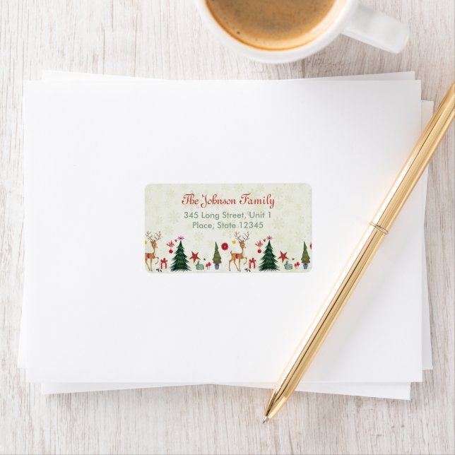 Merry Christmas Deer & Trees | Address Labels (Insitu)