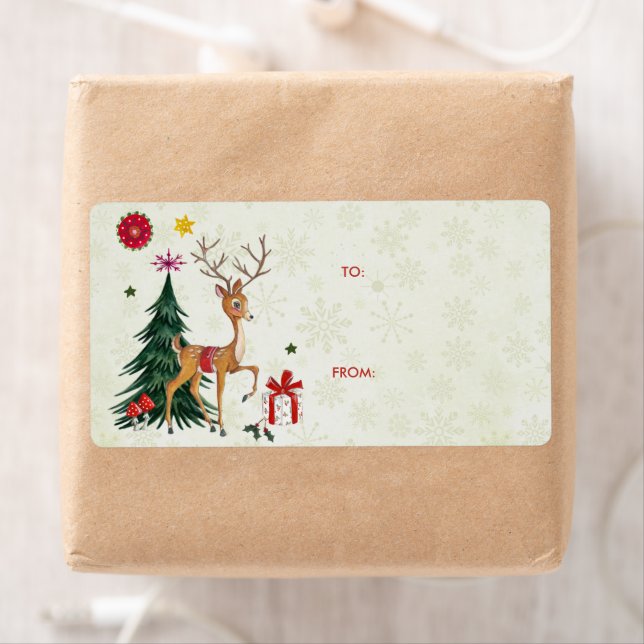Merry Christmas Deer & Trees | Gift Labels (Insitu)