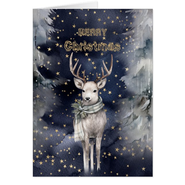 Merry Christmas Deer Wearing A Scarf (Front)