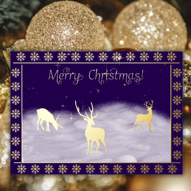 Merry Christmas - Deers in the snow - gold (Creator Uploaded)