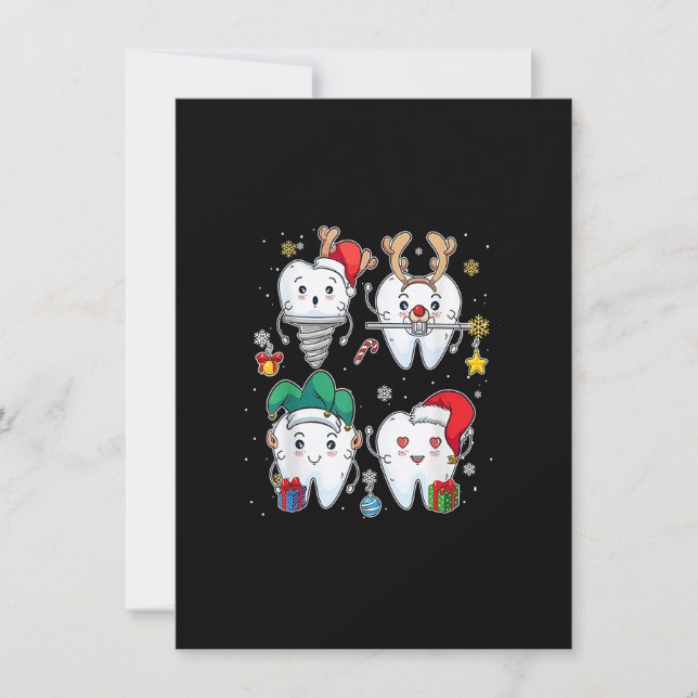 Merry Christmas Dental Crew Dentist Assistant Teet Invitation (Front)