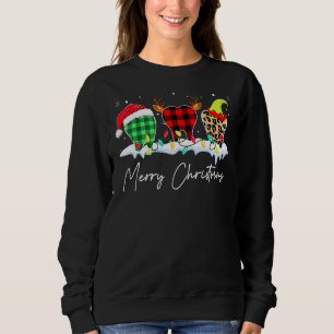 Merry Christmas Dental Hygienist Tooth Leopard Pla Sweatshirt