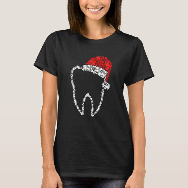 Merry Christmas Dentist Dental Tooth Teeth Santa H T-Shirt (Front)