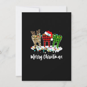 Merry Christmas Dentist Teeth Santa Hat Xmas Leopa Invitation