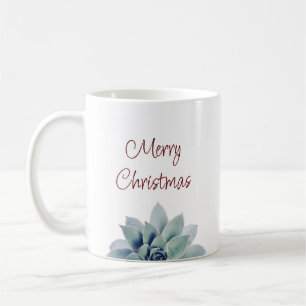 Merry Christmas Desert Botanical Succulent   Coffee Mug