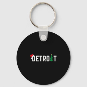Merry Christmas Detroit Happy Holidays Michigan Sa Key Ring
