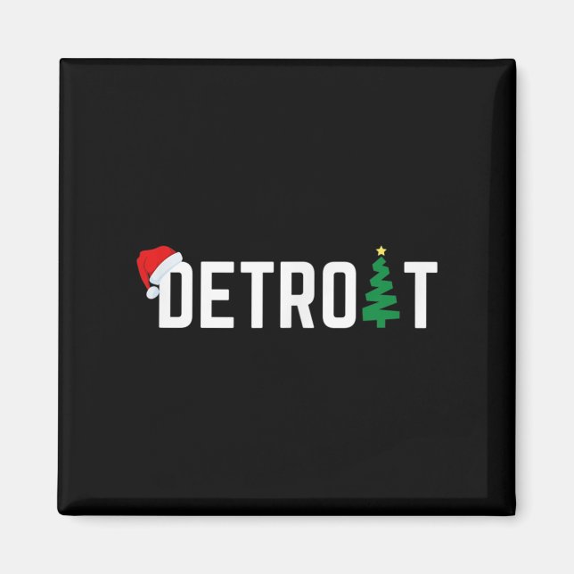 Merry Christmas Detroit Happy Holidays Michigan Sa Magnet (Front)