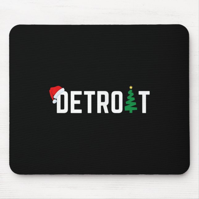 Merry Christmas Detroit Happy Holidays Michigan Sa Mouse Mat (Front)