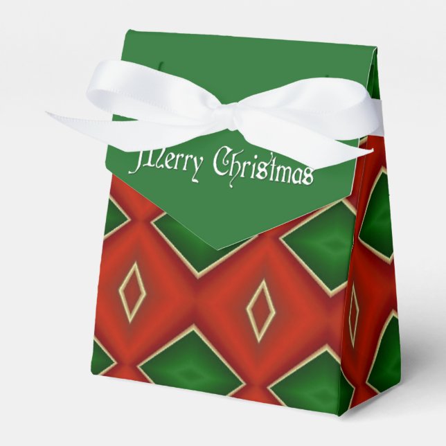 Merry Christmas Diamond Pattern Favour Box (Front Side)