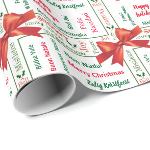 Merry Christmas different languages personalised Wrapping Paper