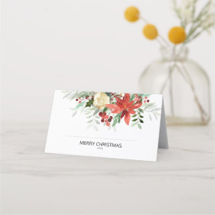 Merry Christmas Dinner Folded Place Card