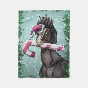 Merry Christmas Dinosaur  Fleece Blanket