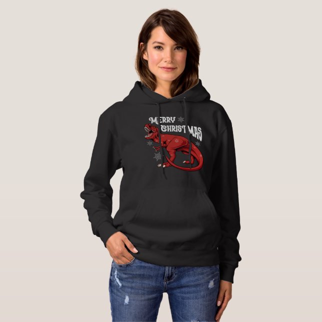 Merry Christmas Dinosaur Hoodie (Front Full)
