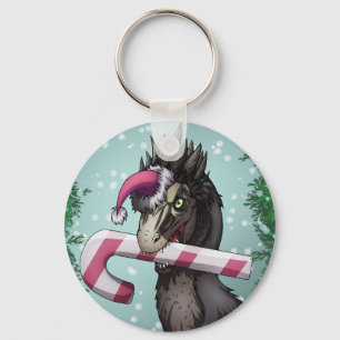 Merry Christmas Dinosaur Key Ring