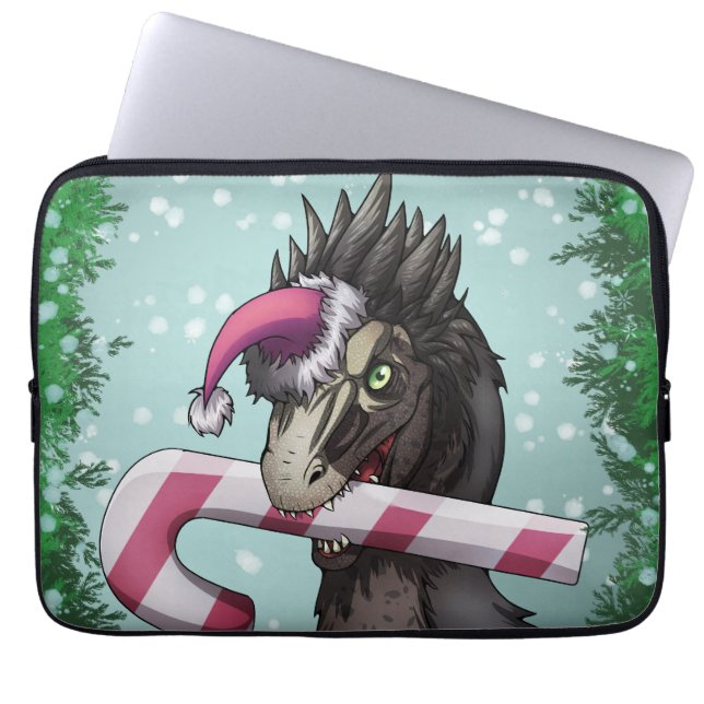 Merry Christmas Dinosaur  Laptop Sleeve (Front)
