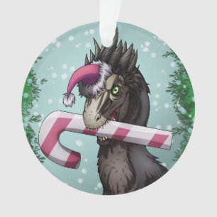 Merry Christmas Dinosaur Ornament