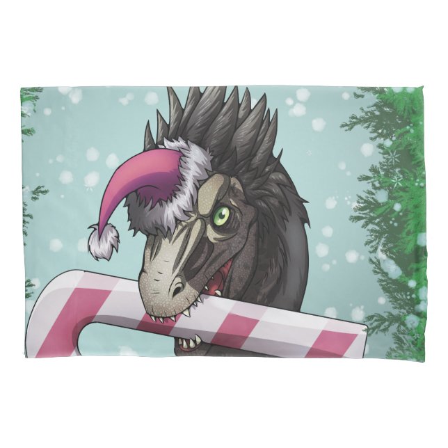 Merry Christmas Dinosaur  Pillowcase (Front)