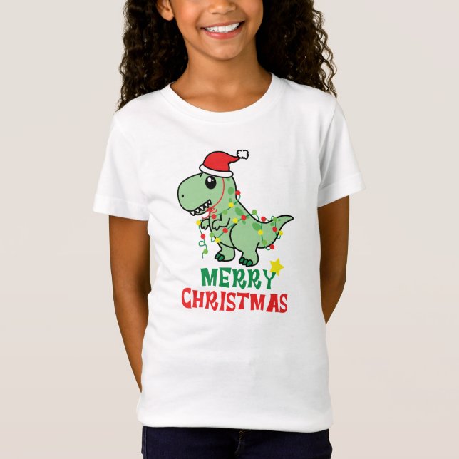 merry christmas dinosaur T-Shirt (Front)
