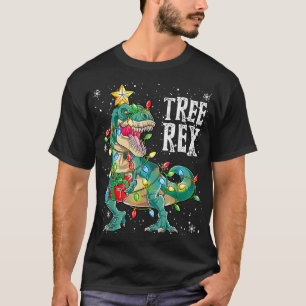 Merry Christmas Dinosaur Tree Rex PajamasBoysXmas T-Shirt