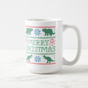 Merry Christmas Dinosaur Ugly Sweater for Kids Mug