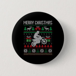 Merry Christmas Dirt Bike Santa Funny Family Match 6 Cm Round Badge