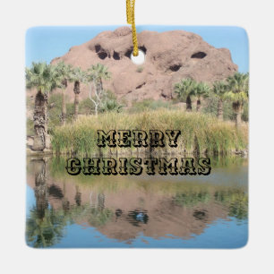 Merry Christmas Distinctive Phoenix Arizona Photo Ceramic Ornament