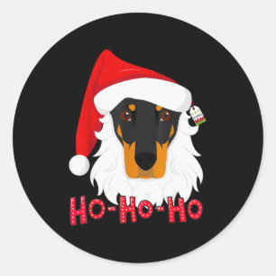 Merry Christmas Doberman Dog Tshir Xmast  Classic Round Sticker
