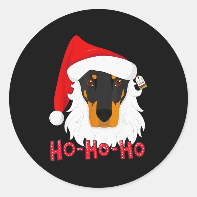 Merry Christmas Doberman Dog Tshir Xmast  Classic Round Sticker (Front)