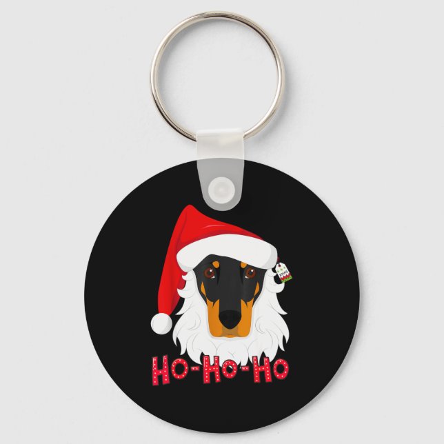 Merry Christmas Doberman Dog Tshir Xmast  Key Ring (Front)