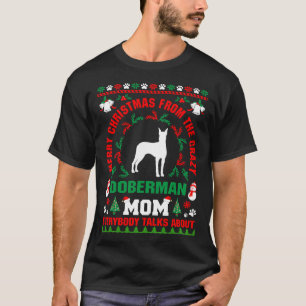Merry Christmas Doberman Mum Ugly Sweater Fitted S