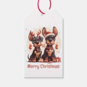 Merry Christmas Dobermann Dogs Gift Tags