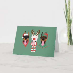 Merry Christmas Dobermann Dogs Holiday Card