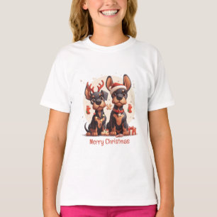 Merry Christmas Dobermann Dogs T-Shirt