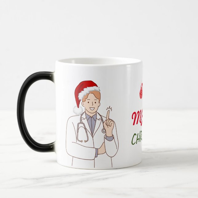 Merry Christmas Doctor Appreciation Holiday Design Magic Mug (Left)