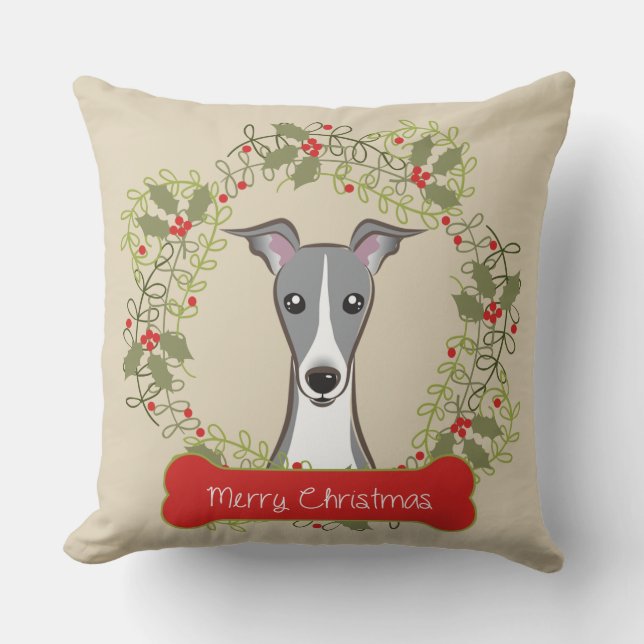 Merry Christmas Dog Breed Cushion (Front)