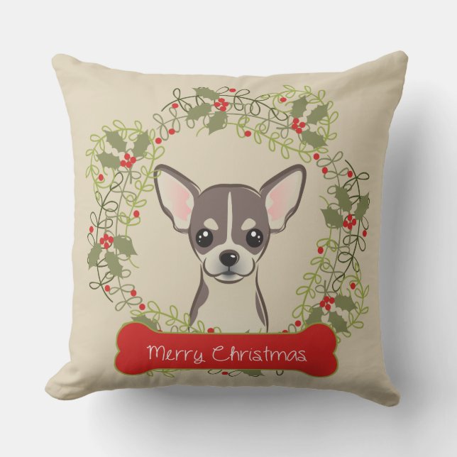 Merry Christmas Dog Breed Cushion (Front)