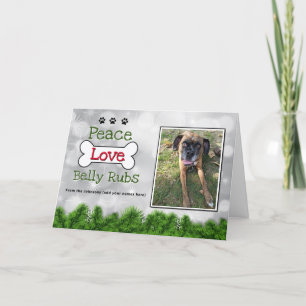 Merry Christmas Dog Cards- Peace, Love Belly Rubs Thank You Card