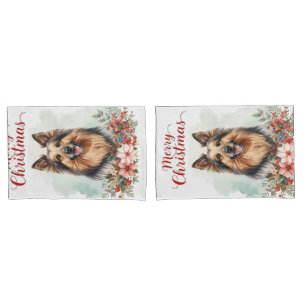 Merry Christmas Dog Cozy Winter Bedroom Bedding Pillowcase