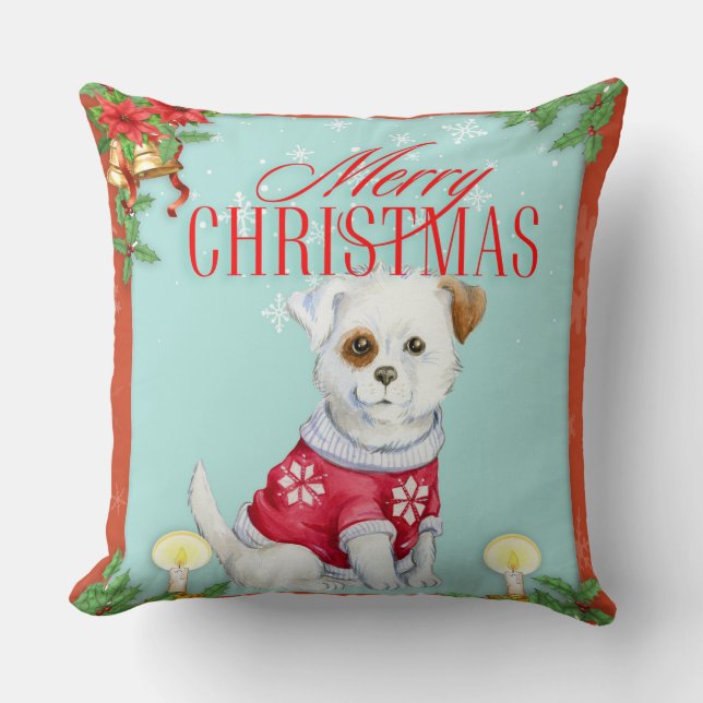 Merry Christmas Dog Cushion (Front)