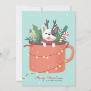 Merry Christmas: Dog Illustration Art Invitation