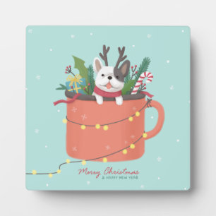Merry Christmas: Dog Illustration Art Plaque